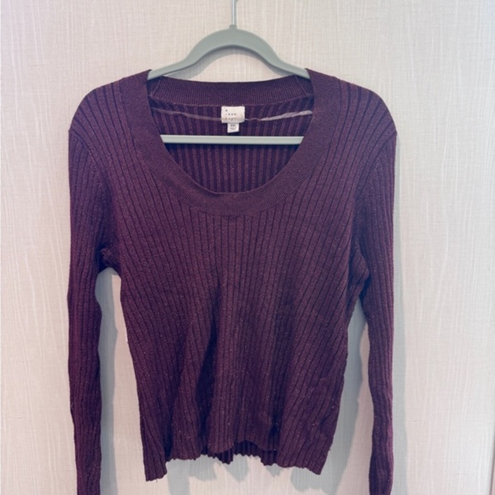 a new day Women's V-Neck Sweater in Burgundy